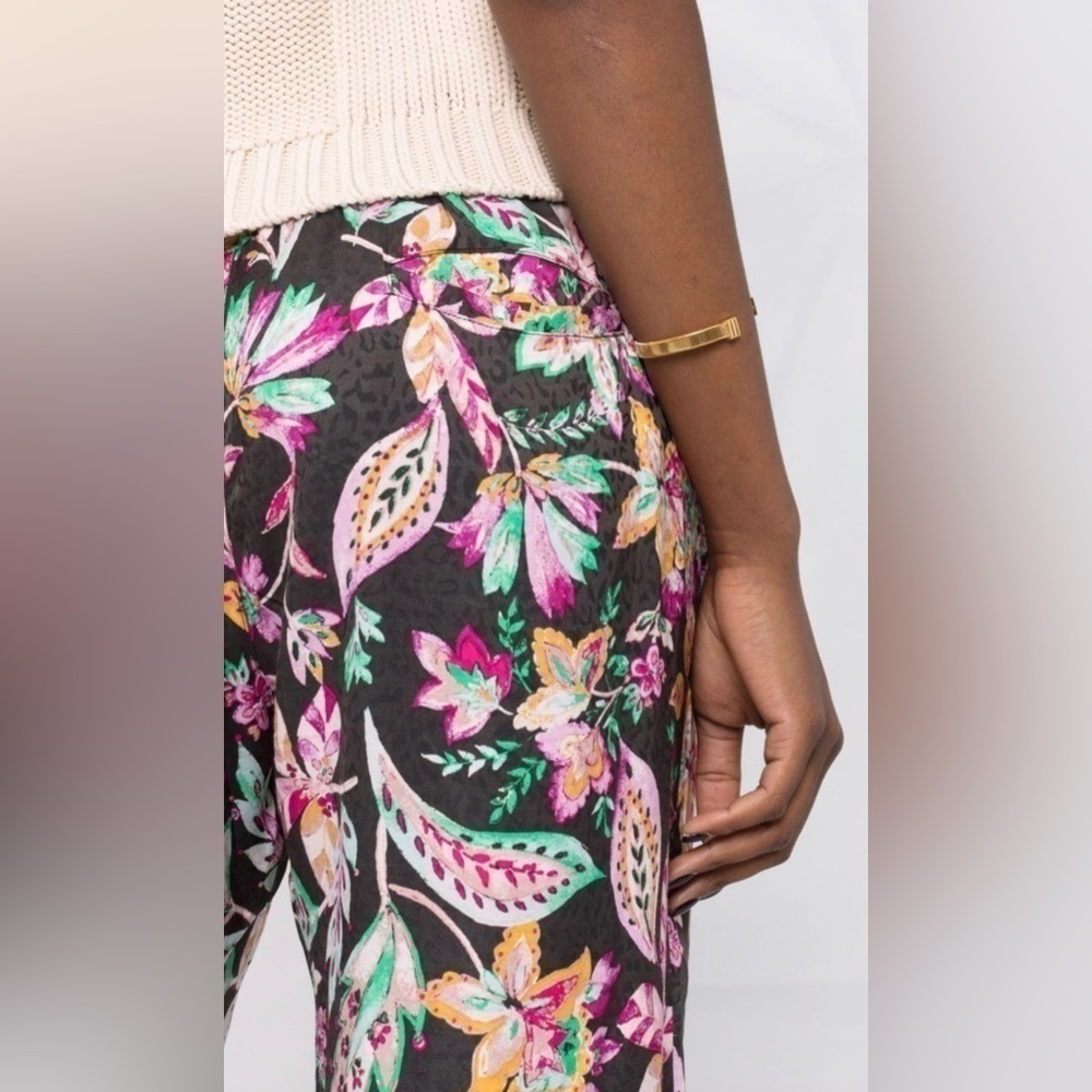 Isabel Marant Floral Print Trousers - Black and Pink - Picture 3 of 14